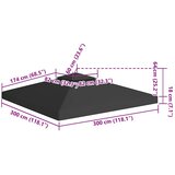  Pokrov za sjenicu s 2 razine 310 g/m² 3 x 3 m crni | shoptok.hr