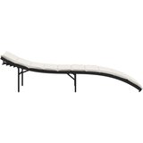  Ležaljka za sunčanje s jastukom crna 55 x 199 x 50 cm poliratan | shoptok.hr