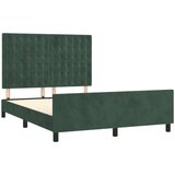  Posteljni okvir z vzglavjem temno zelen 140x200 cm žamet, (20906487) | Shoptok.si