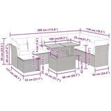  Vrtna sedežna garnitura 6-delna z blazinami črna poli ratan, (22048039) | Shoptok.si