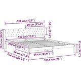 vidaXL Okvir kreveta smeđe i tamnosivo 180 x 200 cm Masivna borovina | shoptok.hr