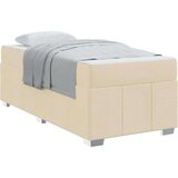  Konstrukcija postelje z vzmetnico krema 100 x 200 cm blago, (5000127428) | Shoptok.si