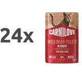 Carnilove Cat Adult vrečka, koščki v omaki - puran in divja svinja - 85 g 24 x 85 g | Shoptok.si