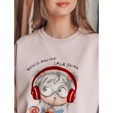 DStreet Bluza damska oversize z nadrukiem LALA VIBE różowa | shoptok.hr