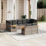 vidaXL 9-dijelni set vrtnih sofa od poliratana s jastucima sivi | shoptok.hr