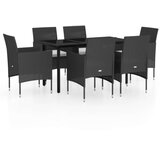  7-dijelni vrtni blagovaonski set s jastucima crni | shoptok.hr