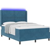 vidaXL Box Spring postelja z vzmetnico & LED Temno modra 140x190 cm Žamet, (22081101) Cene