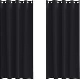  Zavjese za blackout s prstenovima 2 pcs Crna 260 x 140 cm | shoptok.hr