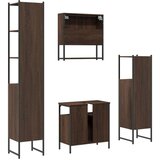  4-dijelni set kupaonskog namještaja boja smeđeg hrasta drveni | shoptok.hr