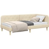  Kutni okvir kreveta Krema 90 x 190 cm tkanina | shoptok.hr