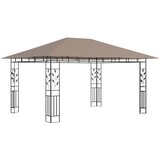  Sjenica s mrežom i LED svjetlima 4 x 3 x 2,73 m smeđe-siva | shoptok.hr
