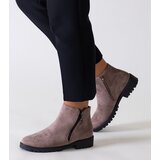 Gemre Brown ankle boots with metallic inserts eco-suede Branda | shoptok.hr