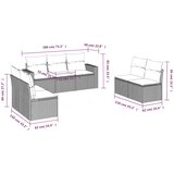  7-dijelni set vrtnih sofa od poliratana s jastucima crni | shoptok.hr