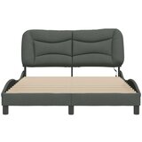  Posteljni okvir z LED lučkami temno siv 140x200 cm tkanina | Shoptok.si