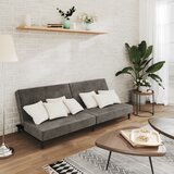 vidaXL kavč dvosed z ležiščem temno siv žamet | Shoptok.si