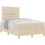 Box Spring krevet s madracem Krem mali dvostruki Tkanina | shoptok.hr
