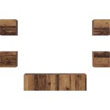 vidaXL Set TV komoda Ostalo 6 pcs Staro drvo Srednja 120 x 30 x 30 cm | shoptok.hr