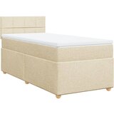 vidaXL Box spring postelja z vzmetnico krem 90x190 cm blago, (21291482) Cene