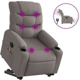 vidaXL Električni masažni naslanjač s funkcijo vstajanja taupe | Shoptok.si