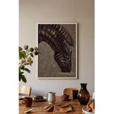 Wallxpert uramljena slika 115257, zebra sa zlatnim prugama na braon pozadini, 30 x 40 cm, beli ram Cene