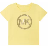 Michael Kors Otroška bombažna kratka majica rumena barva