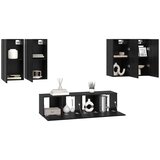  Set TV komoda 6 kom. Crni hrast Konstruirano drvo | shoptok.hr