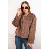 Kesi Włoski Faux fur women's jacket without fastening brown Cene