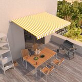 vidaXL Ročno zložljiva tenda 400x350 cm rumena in bela Cene