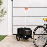 Prikolica za bicikl za ljubimce crna od tkanine i željeza - Crna 124 x 53 x 53 cm | shoptok.hr