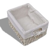 vidaXL 240796 Wooden Storage Rack 3 Weaving Baskets White | shoptok.hr