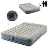 Intex veliki madrac na napuhavanje s električnom pumpom 203 x 152cm svijetlo sivi | shoptok.hr