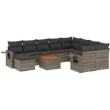  The Living Store Vrtna sedežna garnitura 11-delna z blazinami siv poli ratan - Vrtna Sedežna Garniture, (21450916) | Shoptok.si