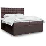 vidaXL Krevet s oprugama i madracem tamnosmeđi 200x200 cm od tkanine | shoptok.hr