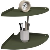  Lebdeća polica s policom 2 pcs Maslinasto zelena 30 x 30 x 2 cm | shoptok.hr