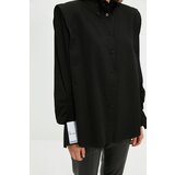Trendyol X Sagaza Studio Black Ruffle Detailed Poplin Shirt | ePonuda.com