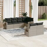 vidaXL 7-dijelni set vrtnih sofa svjetlosivi od poliratana | shoptok.hr