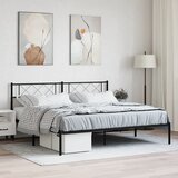 vidaXL Kovinski posteljni okvir z vzglavjem črn 180x200 cm Cene