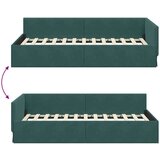 vidaXL Kutni okvir kreveta Ostalo s uzglavljem Tamnozelena 90 x 200 cm | shoptok.hr