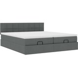 vidaXL Otomanski posteljni okvir z vzmetnicami siv 180x200 cm blago | Shoptok.si