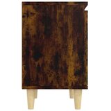  Noćni ormarić s drvenim nogama dimljeni hrast 40 x 30 x 50 cm | shoptok.hr