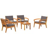 Bistro set s jastukom 5 pcs Smeđa Poliester | Eponuda.com