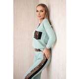 Kesi Set with a dark mint panther motif | shoptok.hr