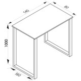 Mömax Barska Miza Xona, Barva Hrasta, Črna, 140x80cm | Shoptok.si