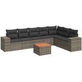  8-dijelni set vrtnih sofa od poliratana s jastucima sivi | shoptok.hr