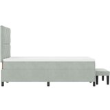 Box Spring Krevet s Madracem i Klupom Svjetlosiva 120x200 cm Velvet | shoptok.hr
