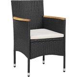  3-dijelni vrtni blagovaonski set od poliratana crni | shoptok.hr