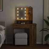 vidaXL Toaletni stol s LED-om Artisan hrast 86,5x35x136 cm | shoptok.hr