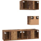 vidaXL Set TV jedinica Ostalo s pohranom s vratima 4 pcs Staro drvo 60 x 30 x 30 cm | shoptok.hr