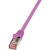 Logilink CQ2019S RJ45 omrežni kabel\, Patch kabel CAT 6 S/FTP 0.25 m roza ognjevaren\, z zaščitnim zapornim zatičem 1 kos, (20418651) | Shoptok.si