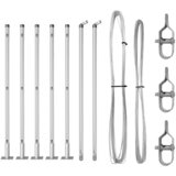 vidaXL Stebri za ograje z osnovnimi ploščami 7 kos Ø32mm 70cm Galvanizirano jeklo Cene